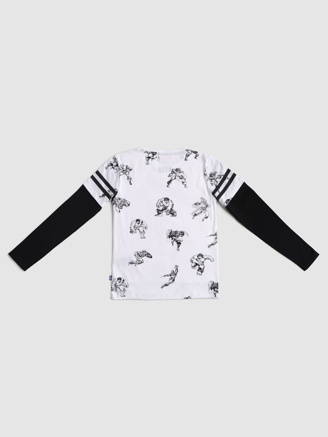 Boys X Marvel White Avengers Print Crew Neck T-shirt