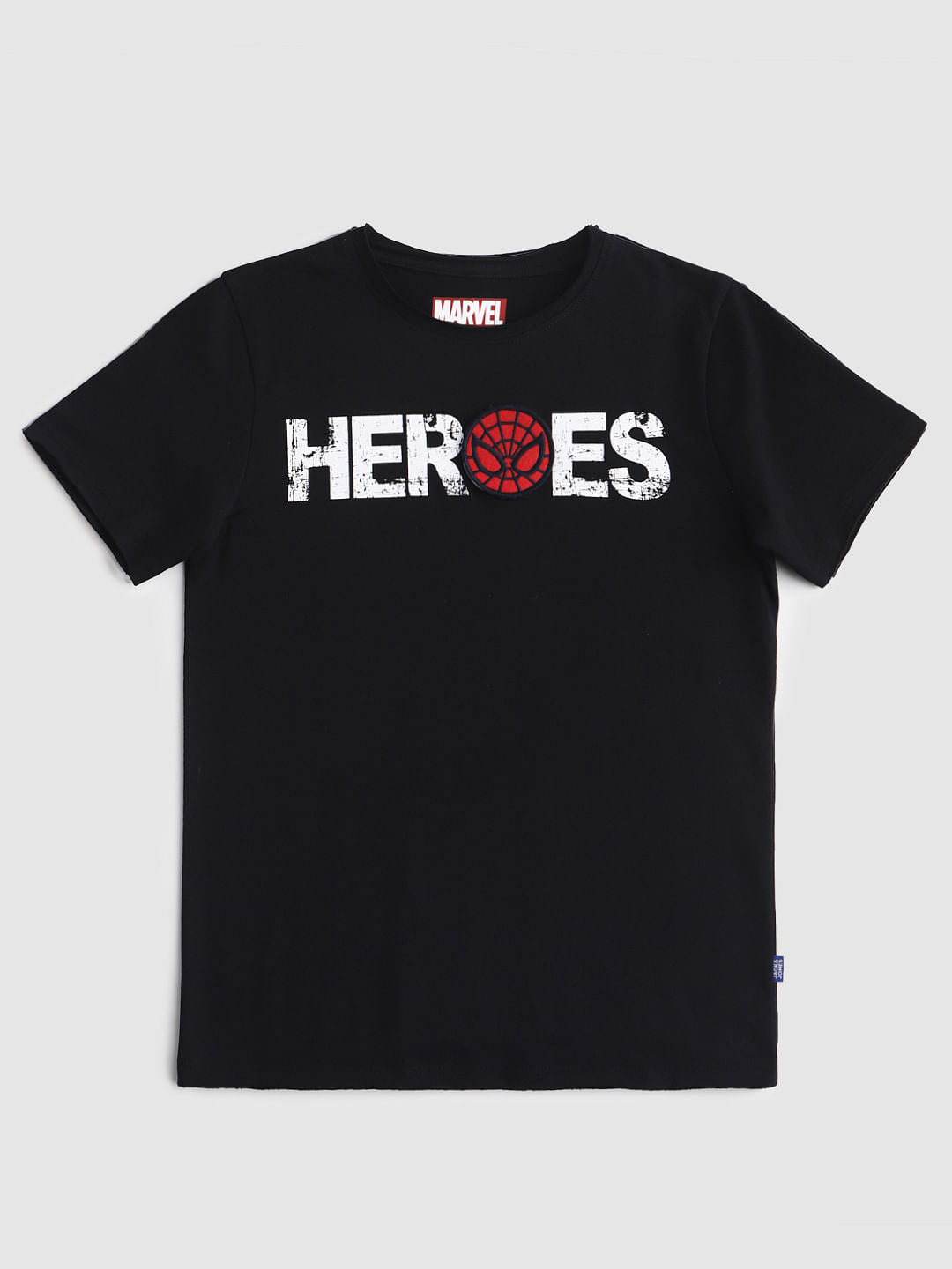 Marvel Black Crew Neck T-shirt - 128/8Y