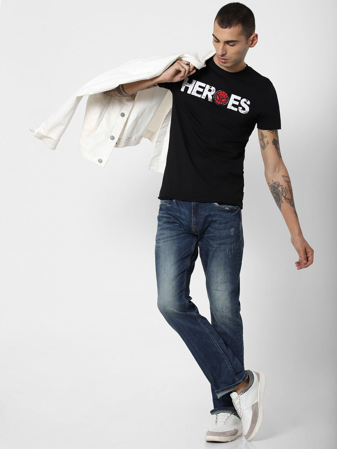 X Power Of Icon Black Heroes Crew Neck T-Shirt