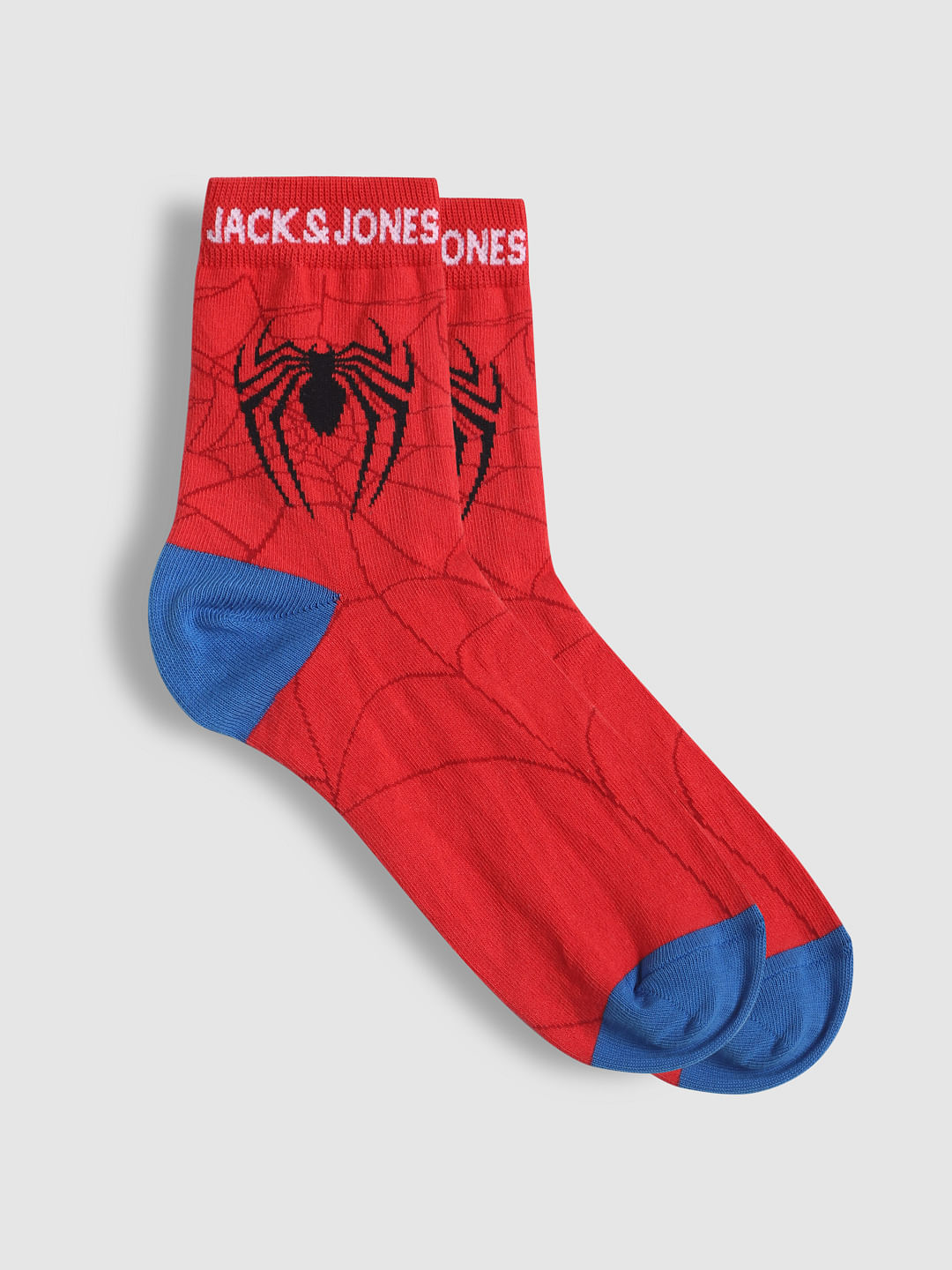 Red Graphic Print Mid Calf Length Socks