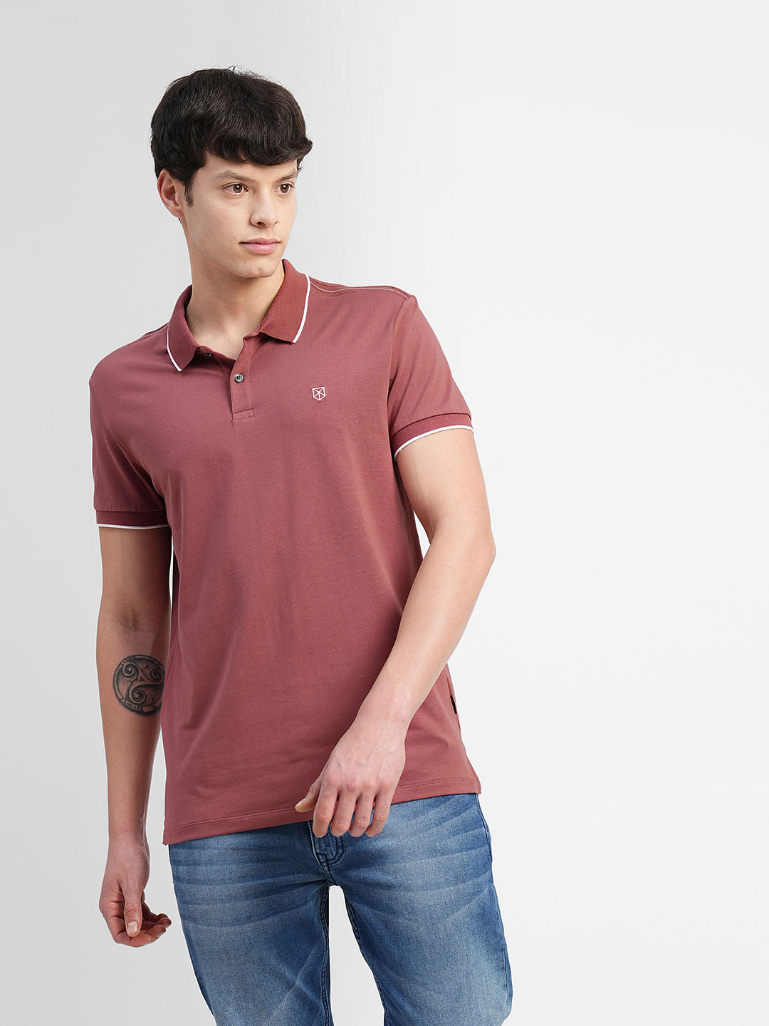 Red Polo Neck T-shirt