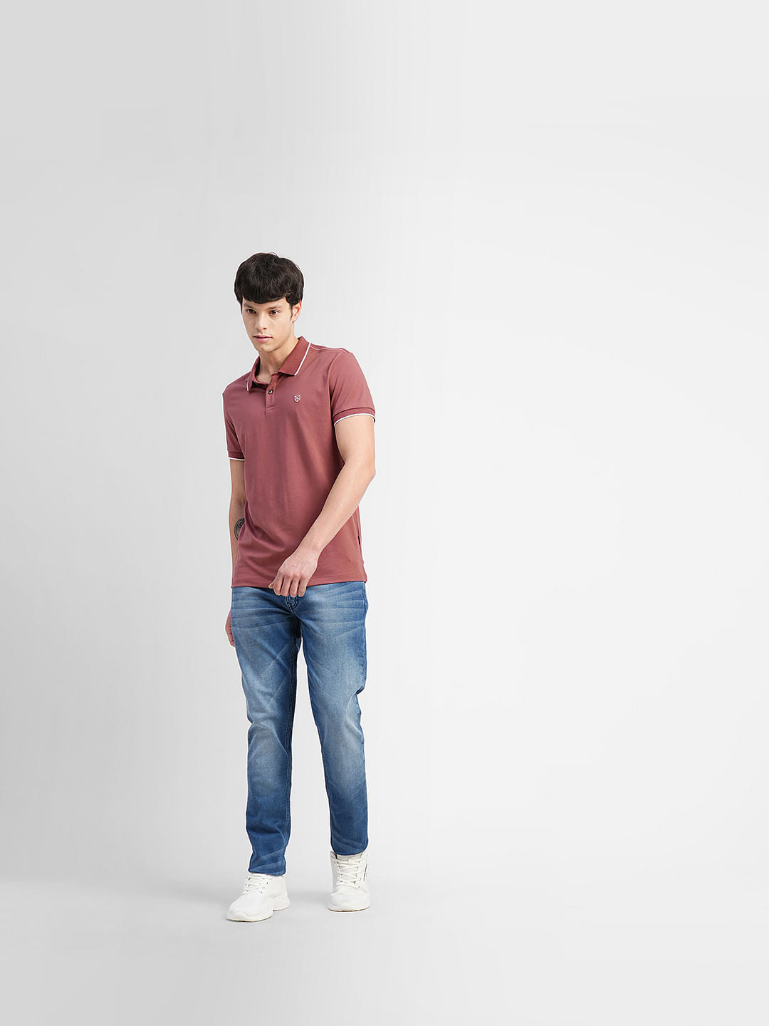 Red Polo Neck T-shirt