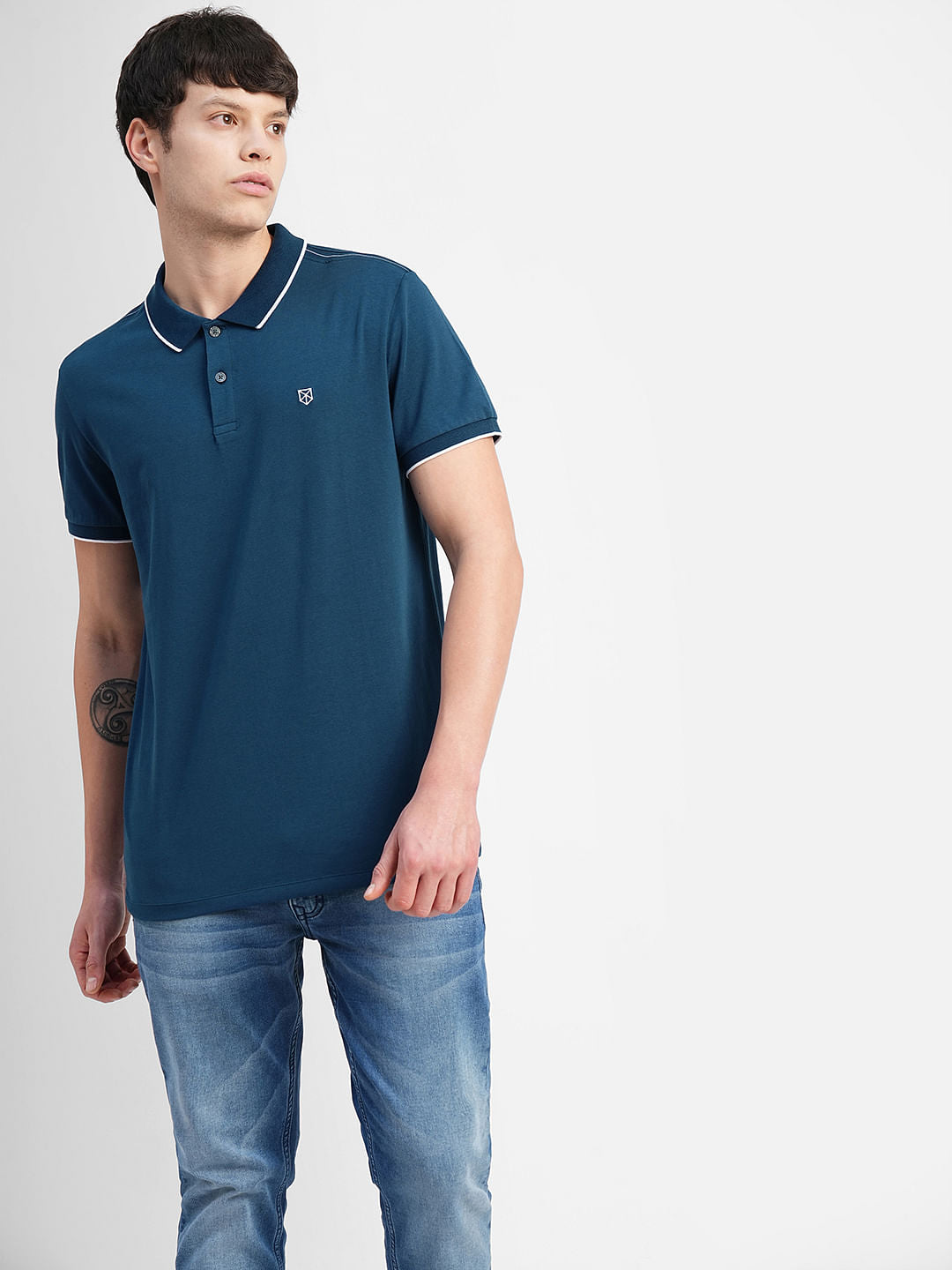 Blue Polo Neck T-shirt