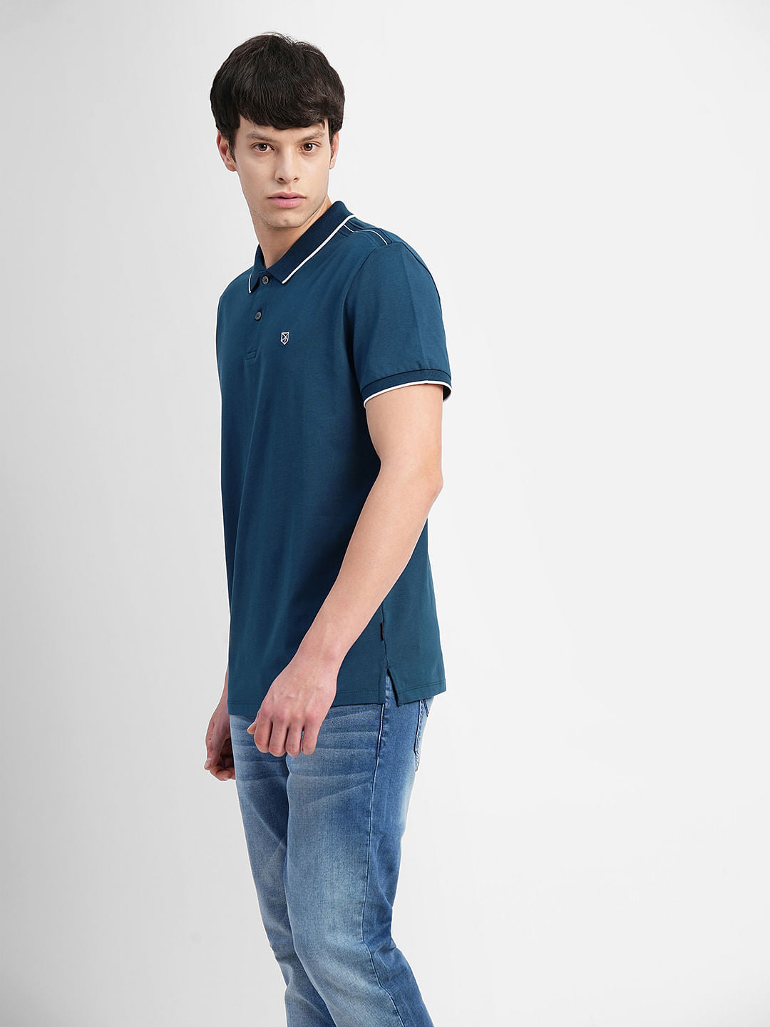 Blue Polo Neck T-shirt