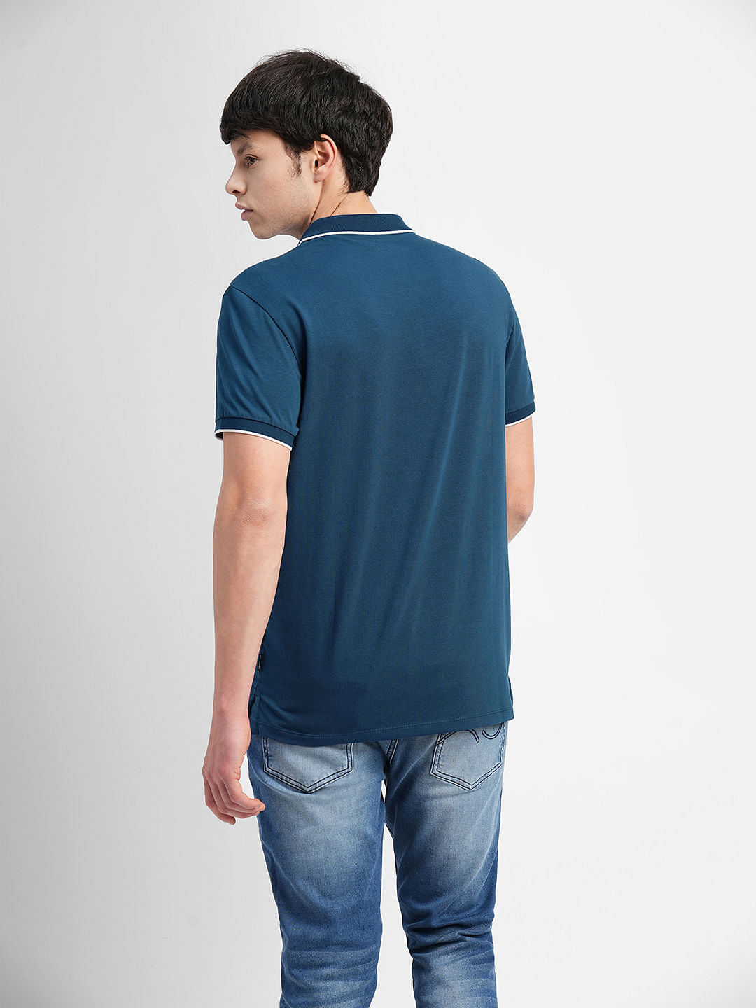 Blue Polo Neck T-shirt
