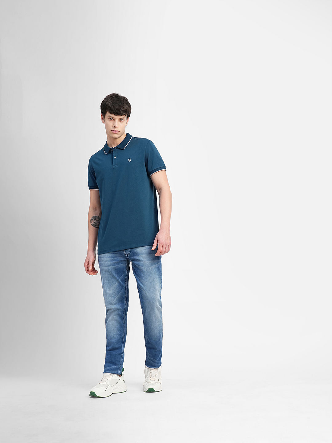 Blue Polo Neck T-shirt
