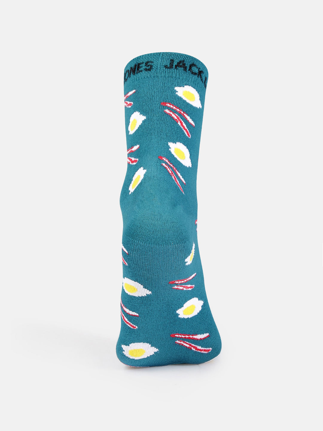 Teal Printed Mid Calf Length Socks