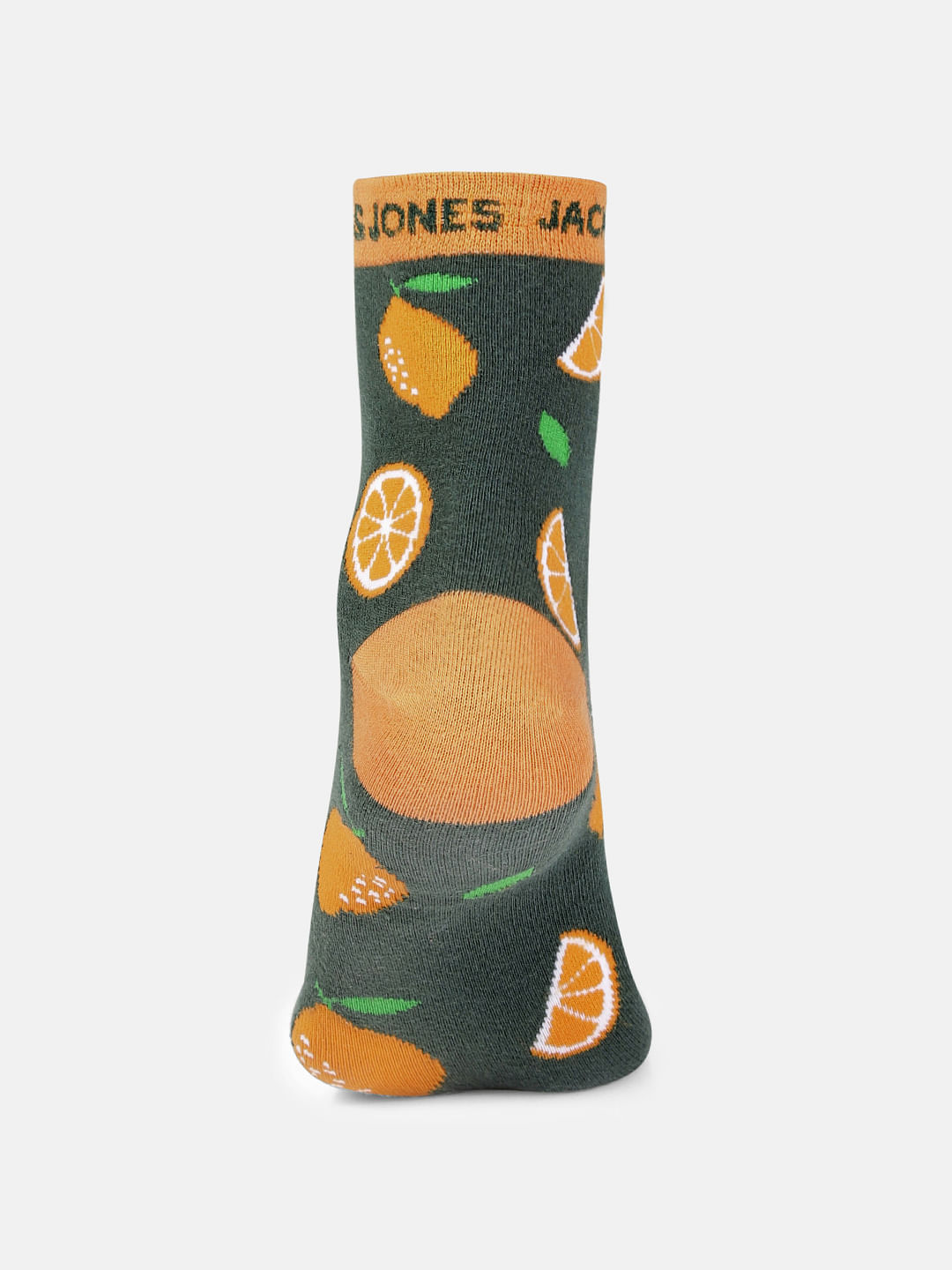 Green Printed Mid Calf Length Socks