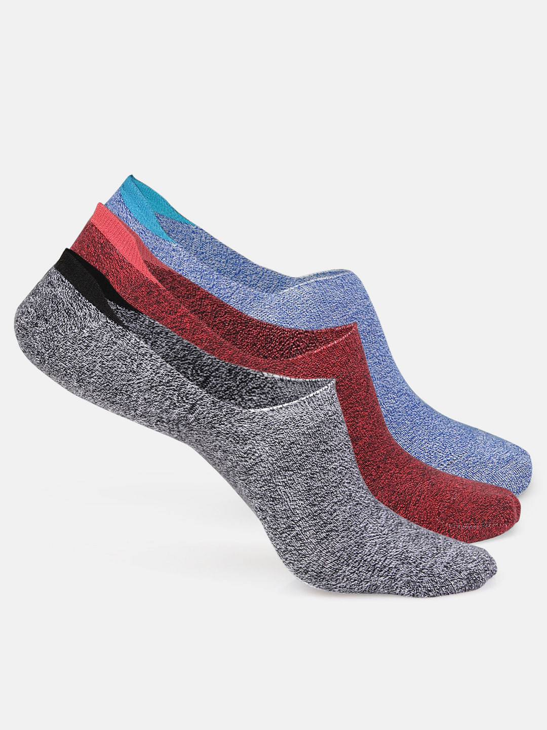 Pack of Three No Show Socks - ONE