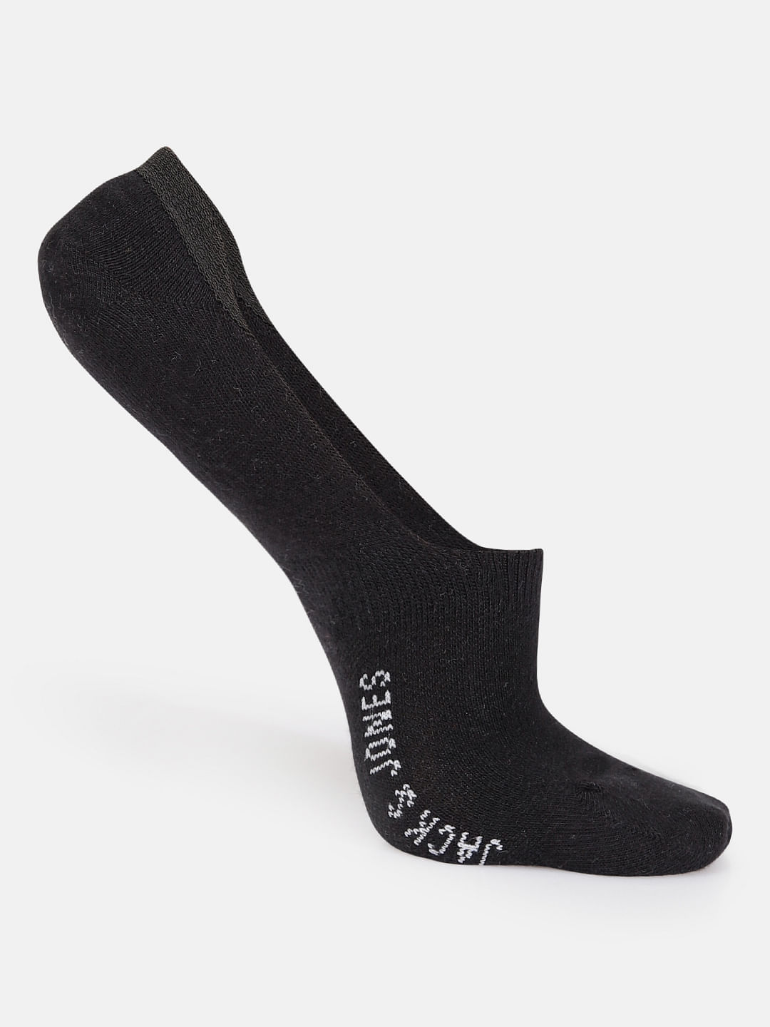 Pack of Three No Show Socks - White, Grey, Black