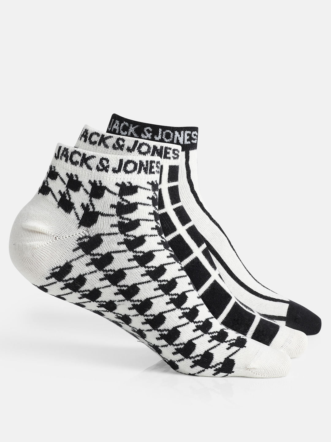 Pack of 3 Monochrome Ankle Length Socks - ONE