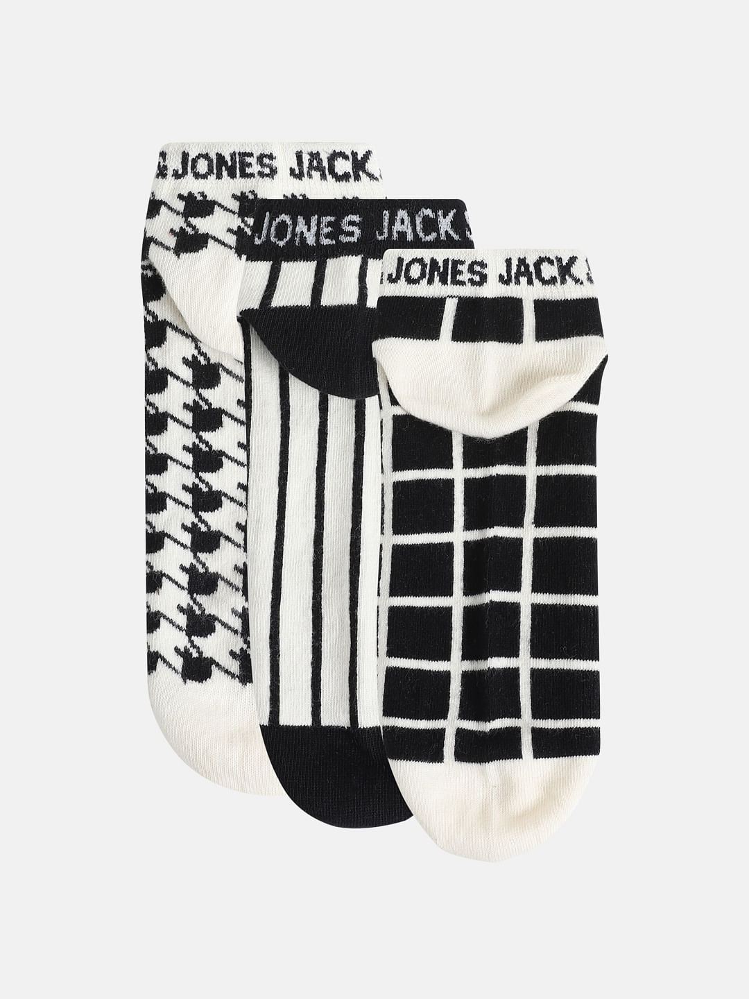 Pack of 3 Monochrome Ankle Length Socks