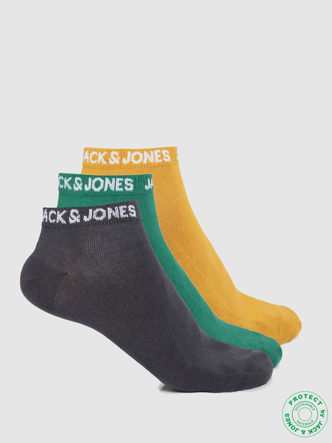 Pack of 3 Ankle Socks - Multi-coloured - ONE