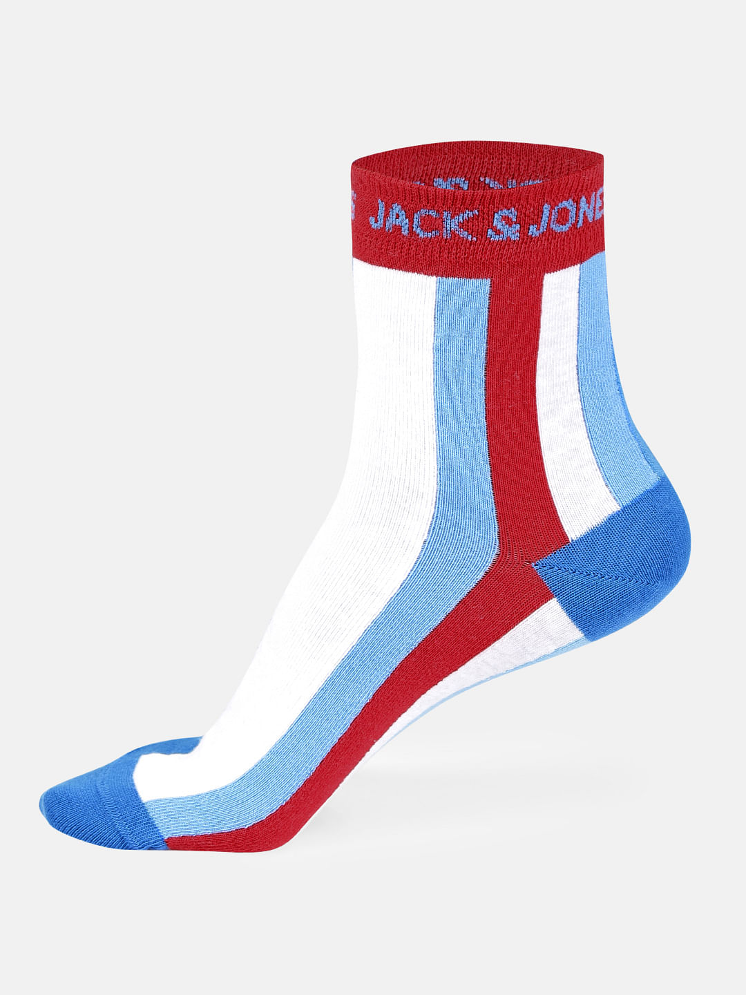 Blue Striped Mid Calf Length Socks - ONE