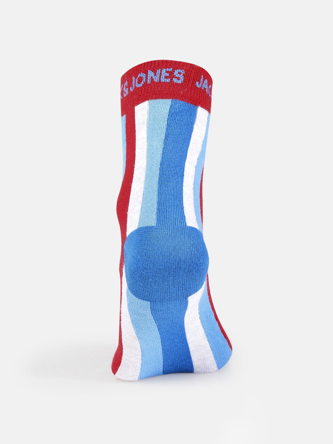 Blue Striped Mid Calf Length Socks