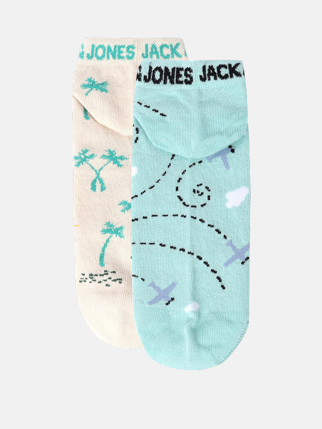 Pack of Two Ankle Length Socks - White & Blue