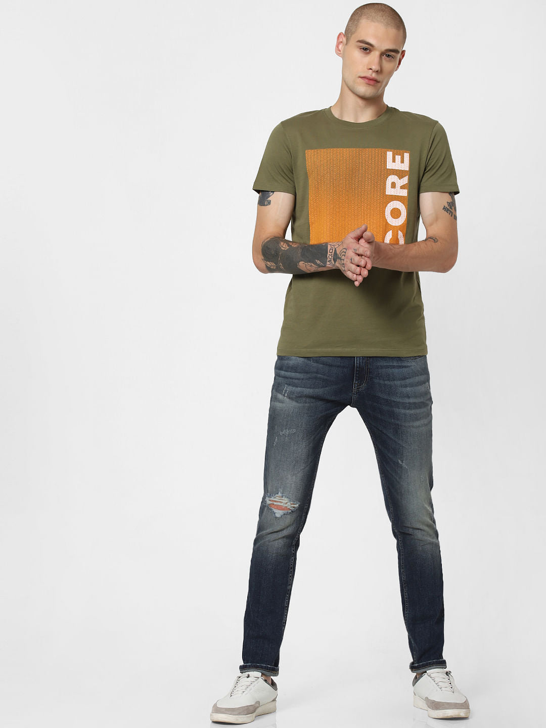 Blue Low Rise Ripped Ben Skinny Jeans - 28/30