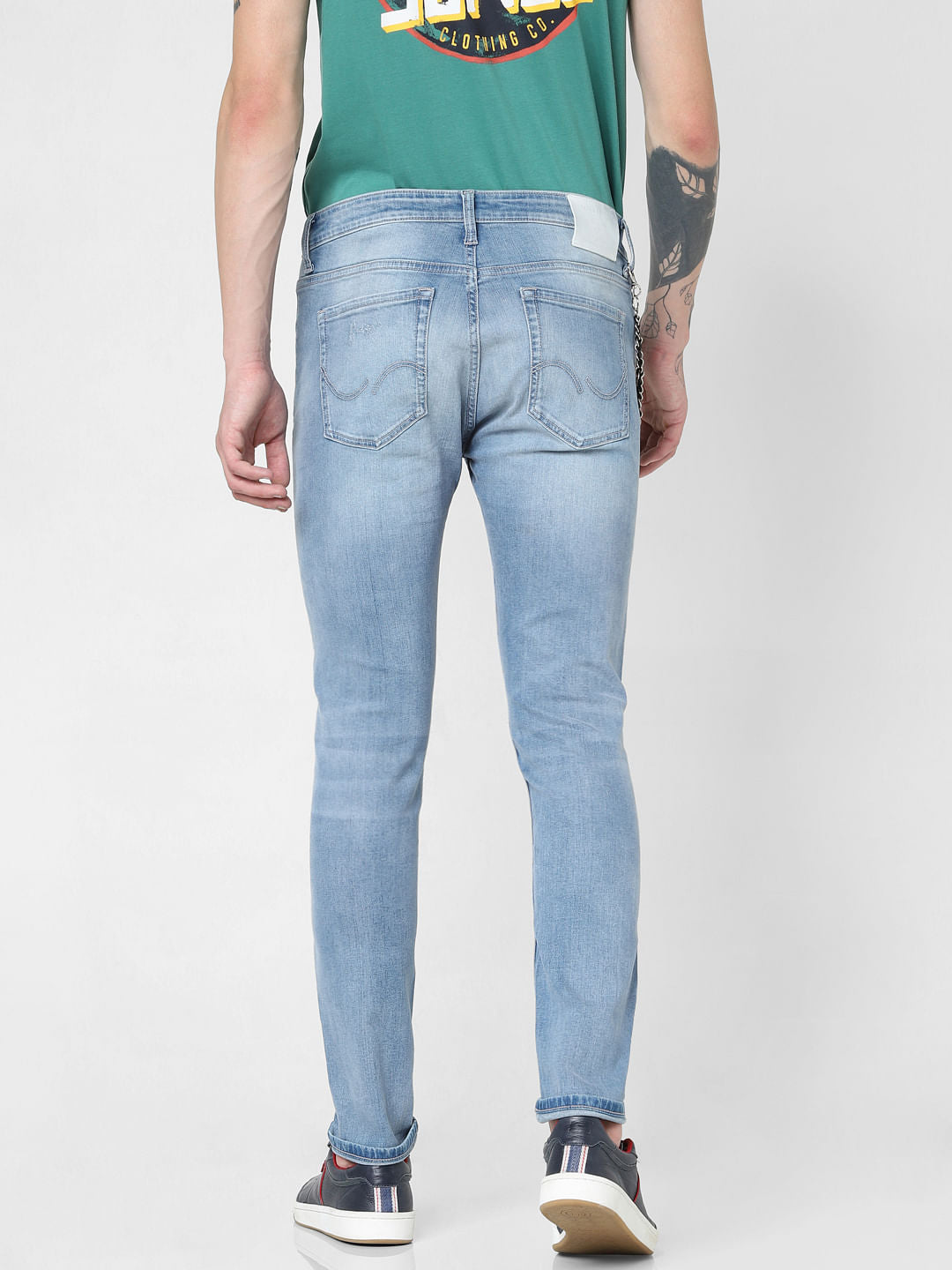 Light Blue Low Rise Distressed Liam Skinny Jeans