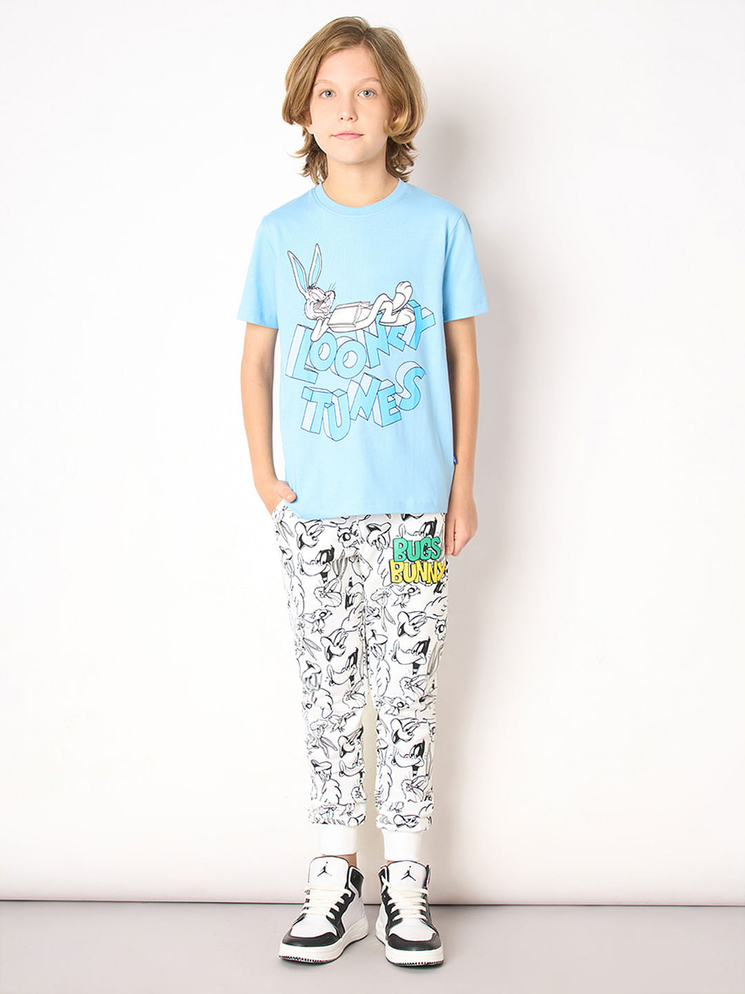 Looney Tunes White Printed Co-ord Set Sweatpants