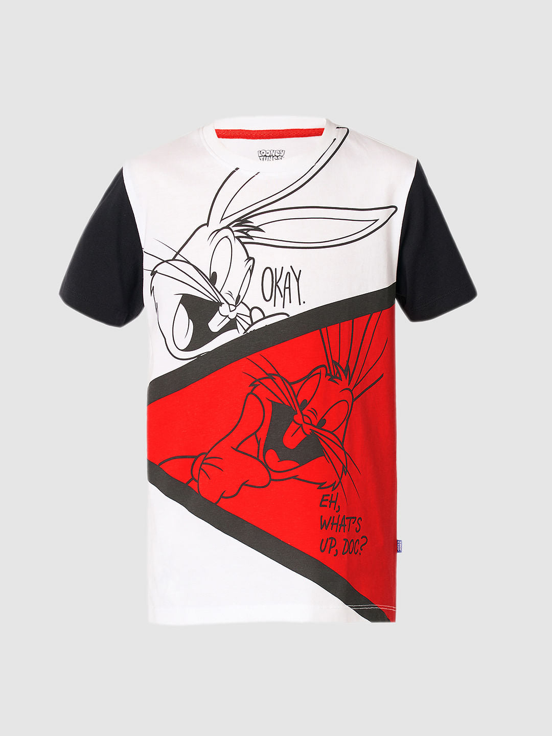 Looney Tunes White Bugs Bunny Colourblocked T-shirt