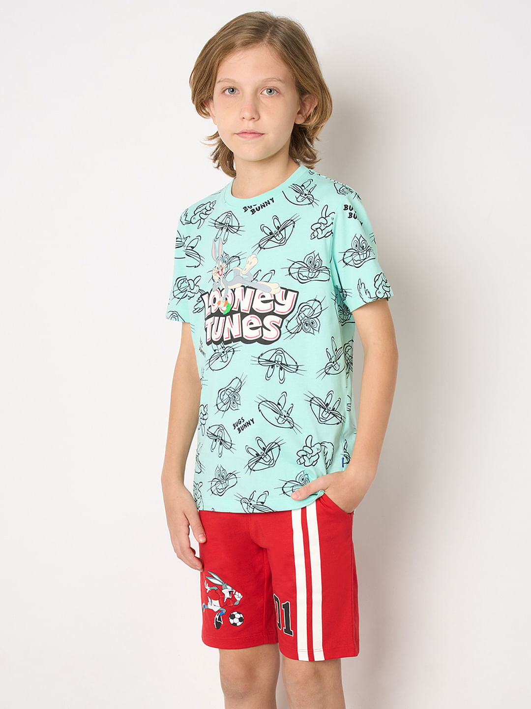 Looney Tunes Blue Bugs Bunny Print T-shirt