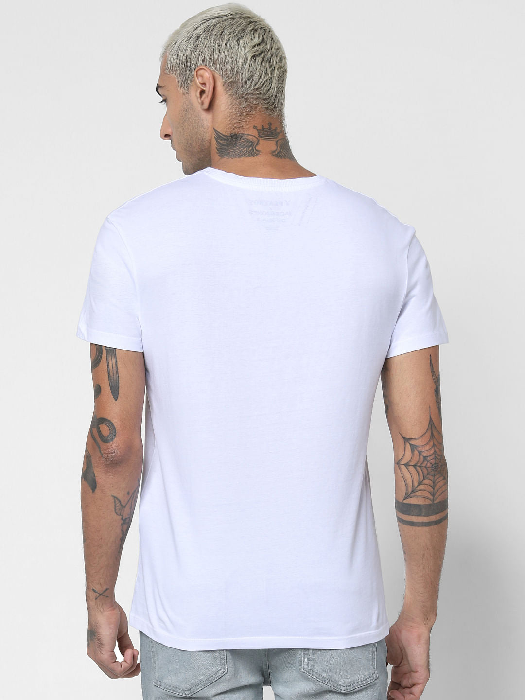 X Playboy White Chest Print Crew Neck T-Shirt