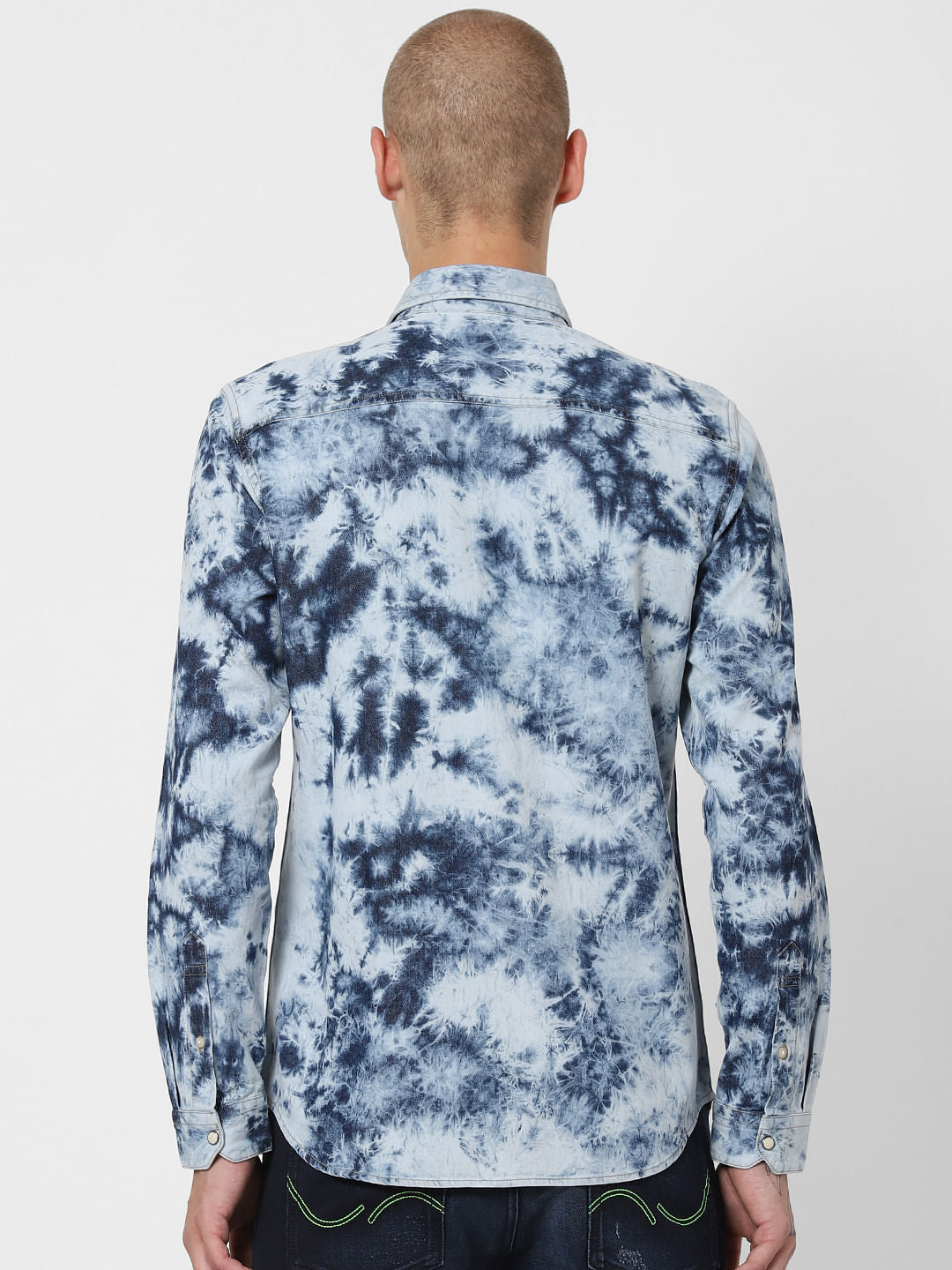 Blue All Over Print Full Sleeves Shirt