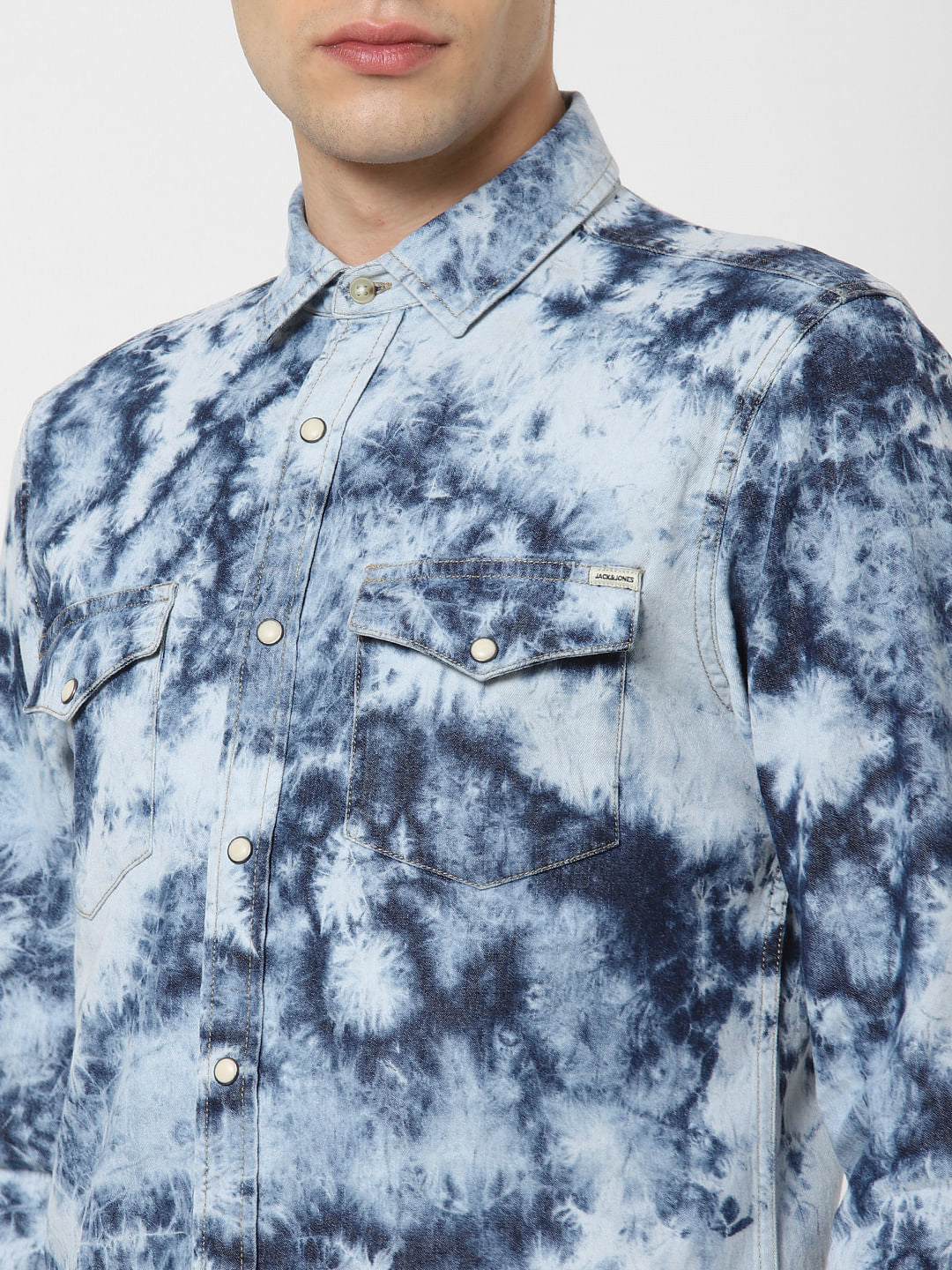 Blue All Over Print Full Sleeves Shirt