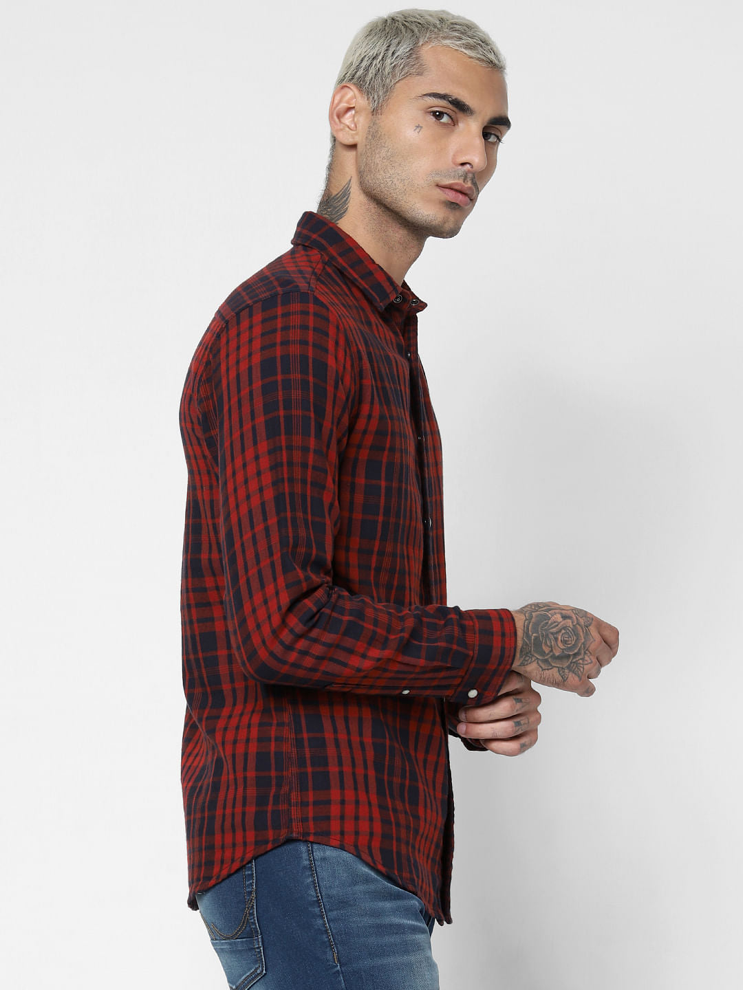 Red Check Full Sleeves Shirt