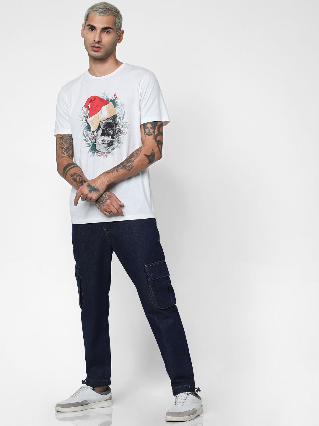Blue Mid Rise Utility Anti-Fit Jeans - 28/30