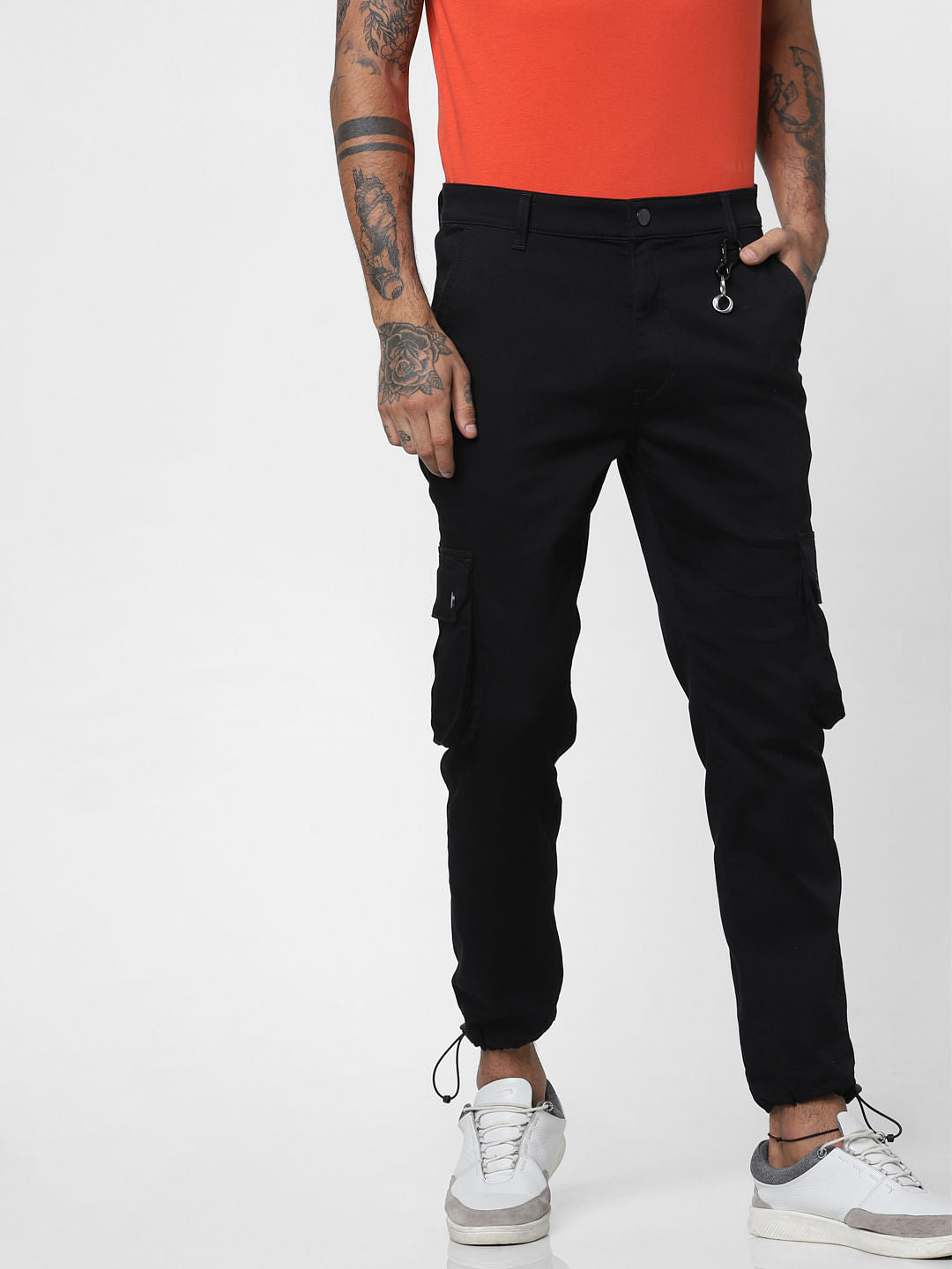 Black Mid Rise Utility Anti-Fit Jeans