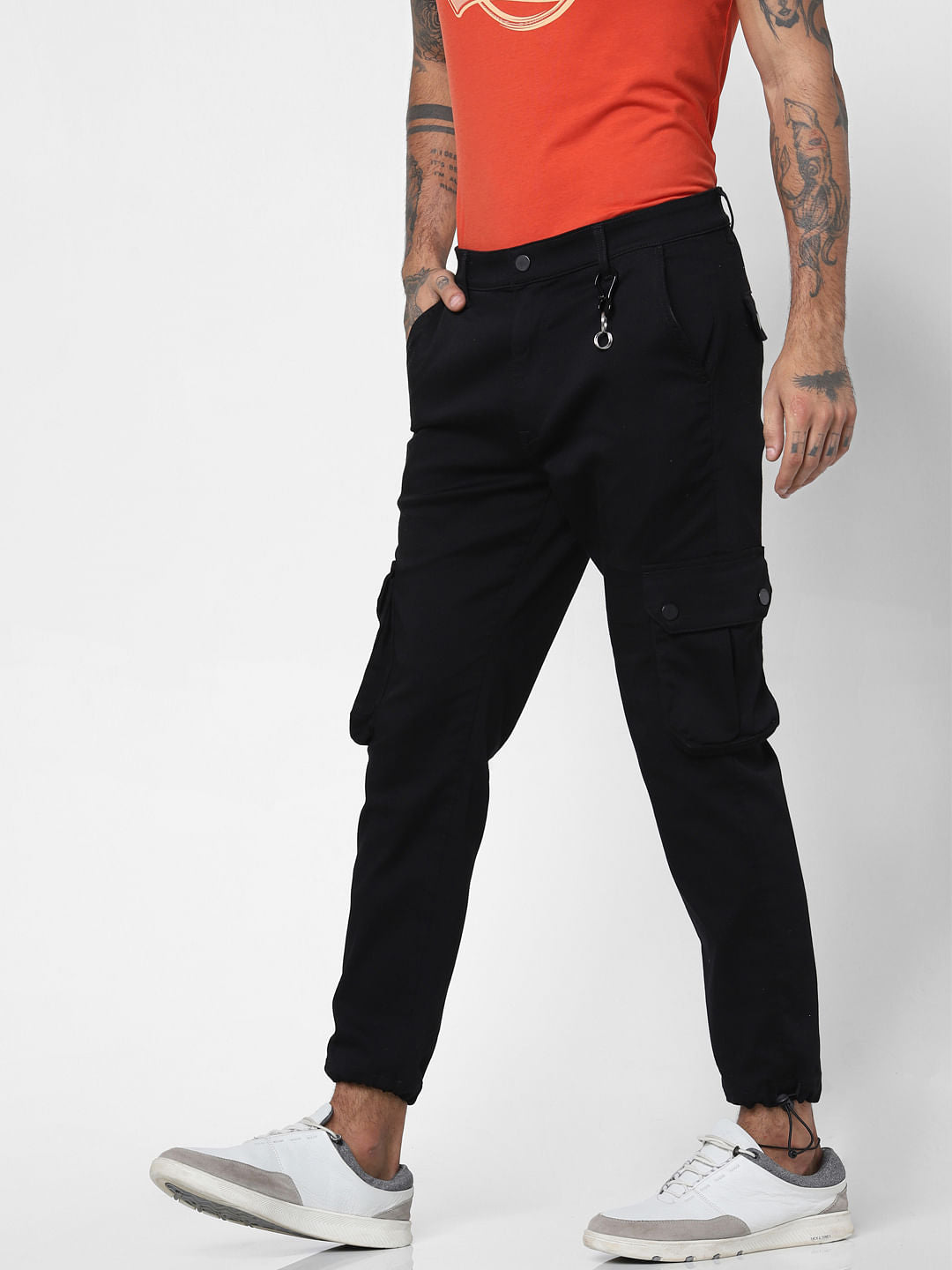 Black Mid Rise Utility Anti-Fit Jeans