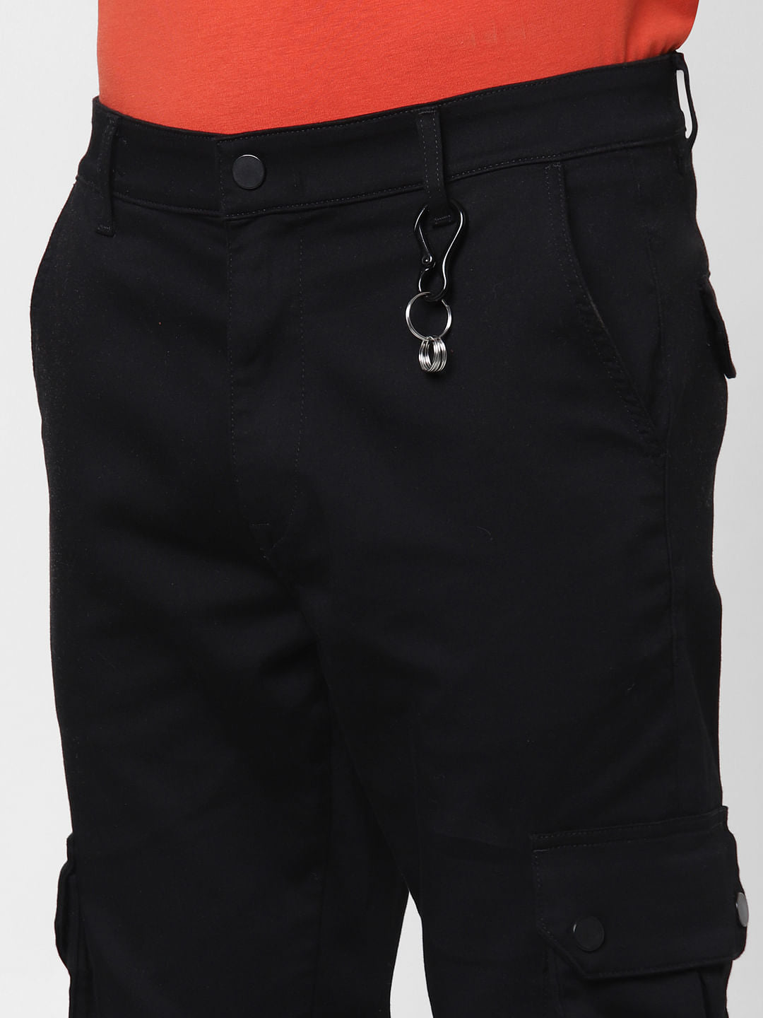Black Mid Rise Utility Anti-Fit Jeans