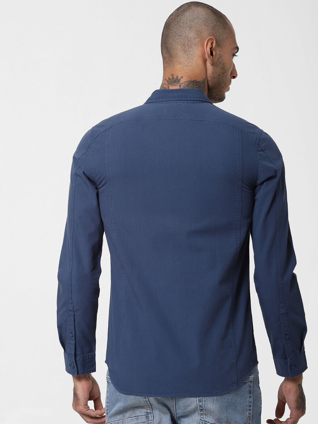 Blue Washed Full Sleeves Shirt