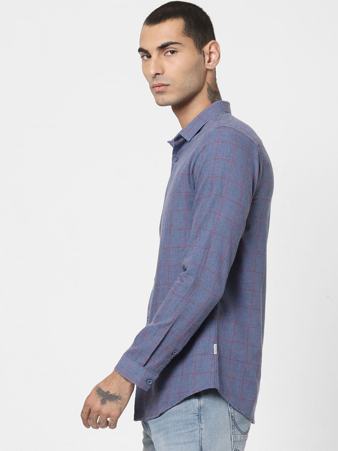Blue Check Full Sleeves Shirt