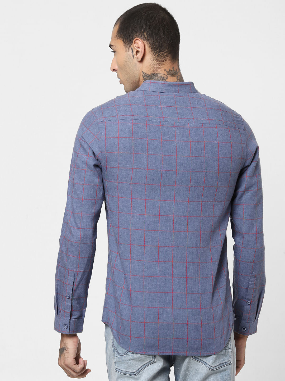 Blue Check Full Sleeves Shirt