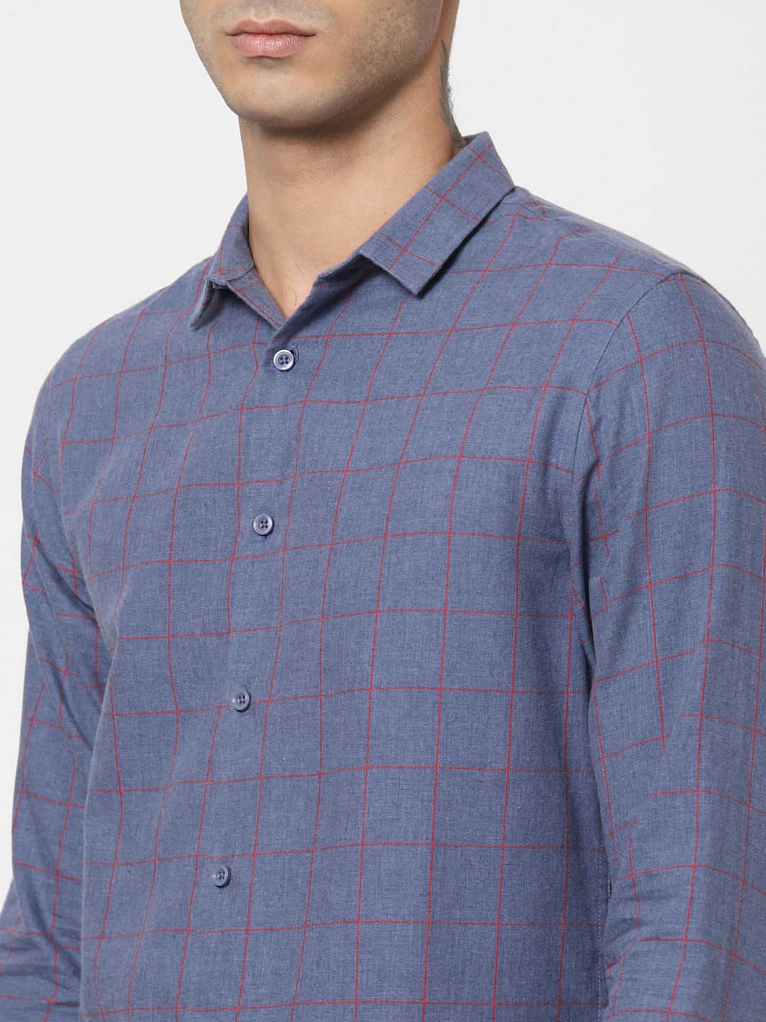 Blue Check Full Sleeves Shirt