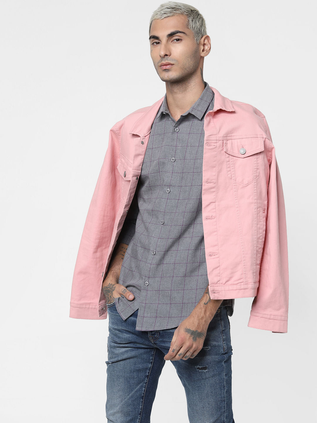 Grey Check Full Sleeves Shirt
