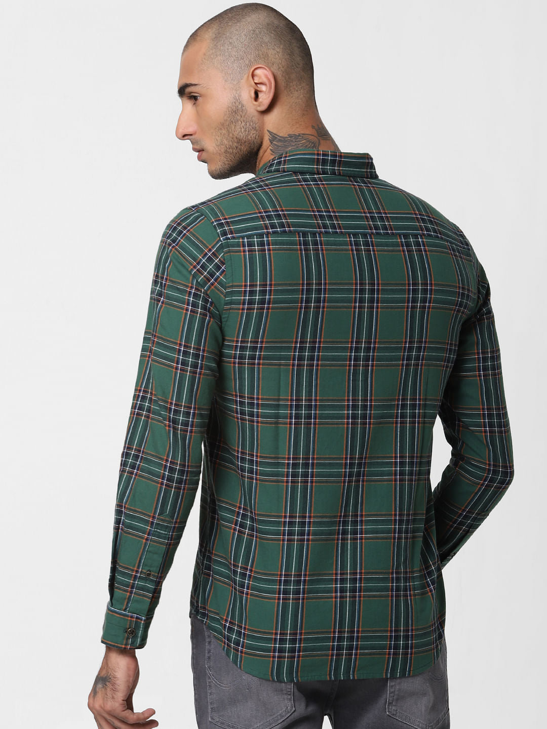 Green Check Full Sleeves Shirt