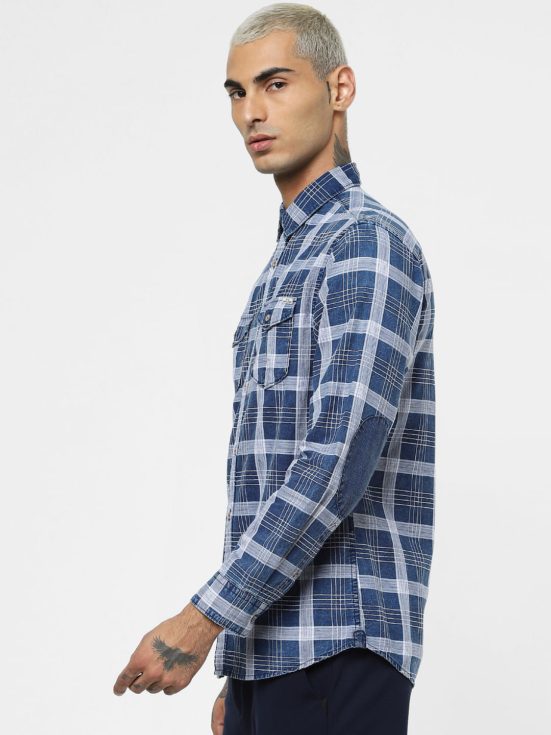 Blue Check Full Sleeves Shirt