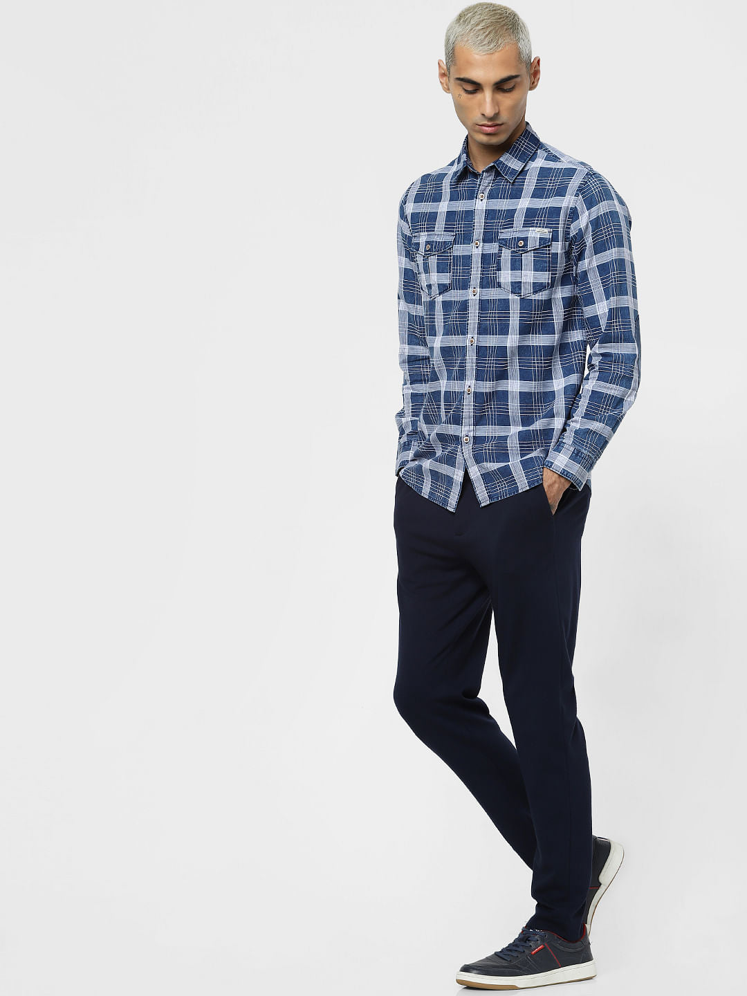 Blue Check Full Sleeves Shirt