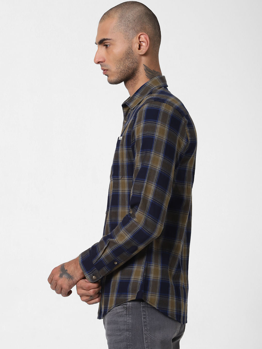 Blue Check Full Sleeves Shirt