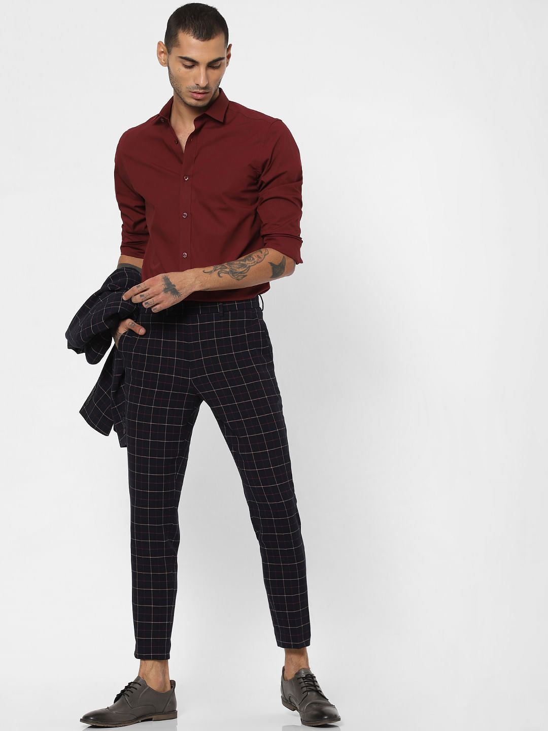 Maroon Full Sleeves Shirt - S