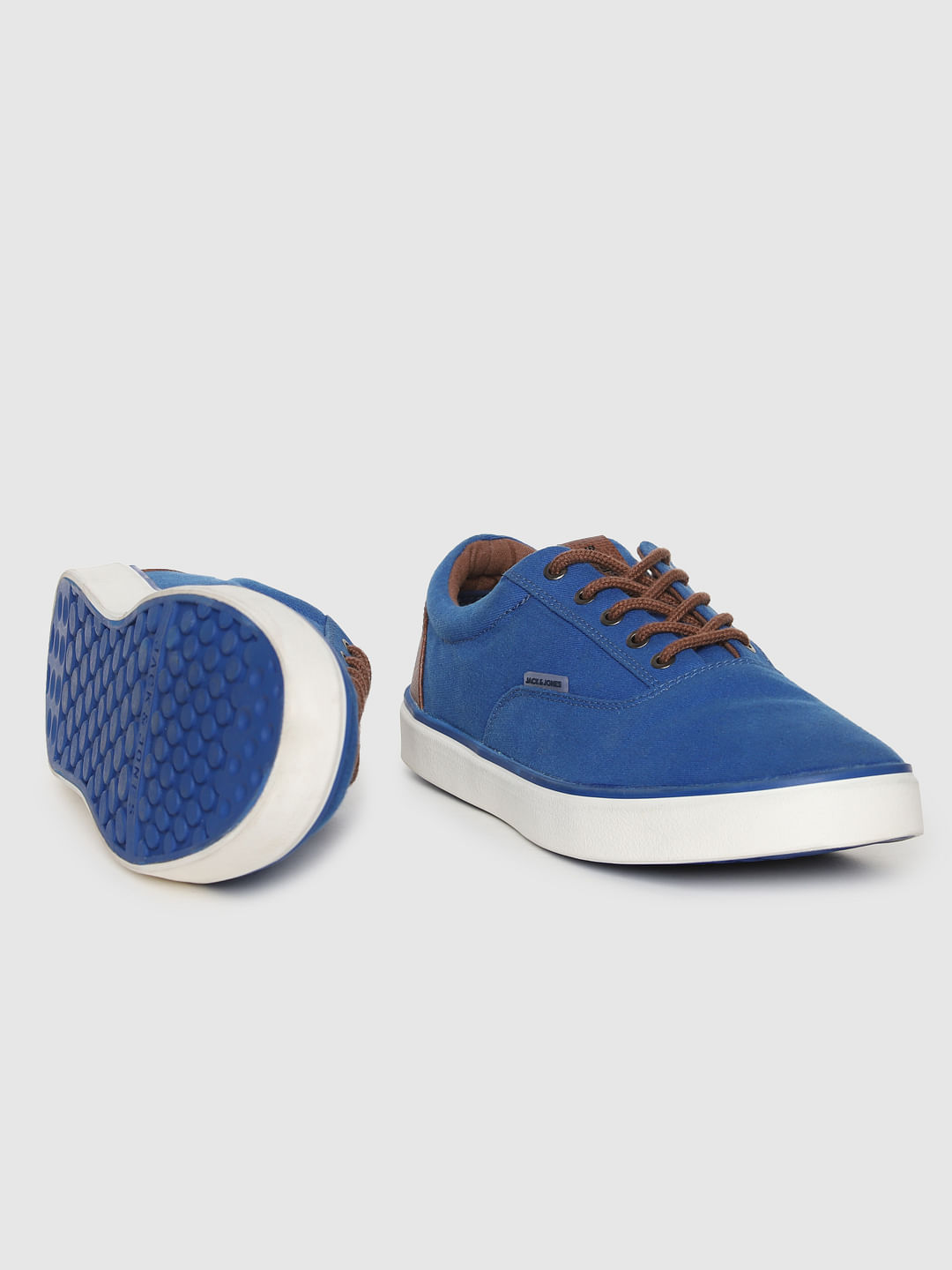 Blue Contrast Lace Sneakers - 6