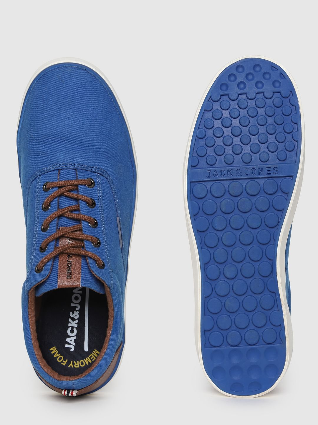 Blue Contrast Lace Sneakers