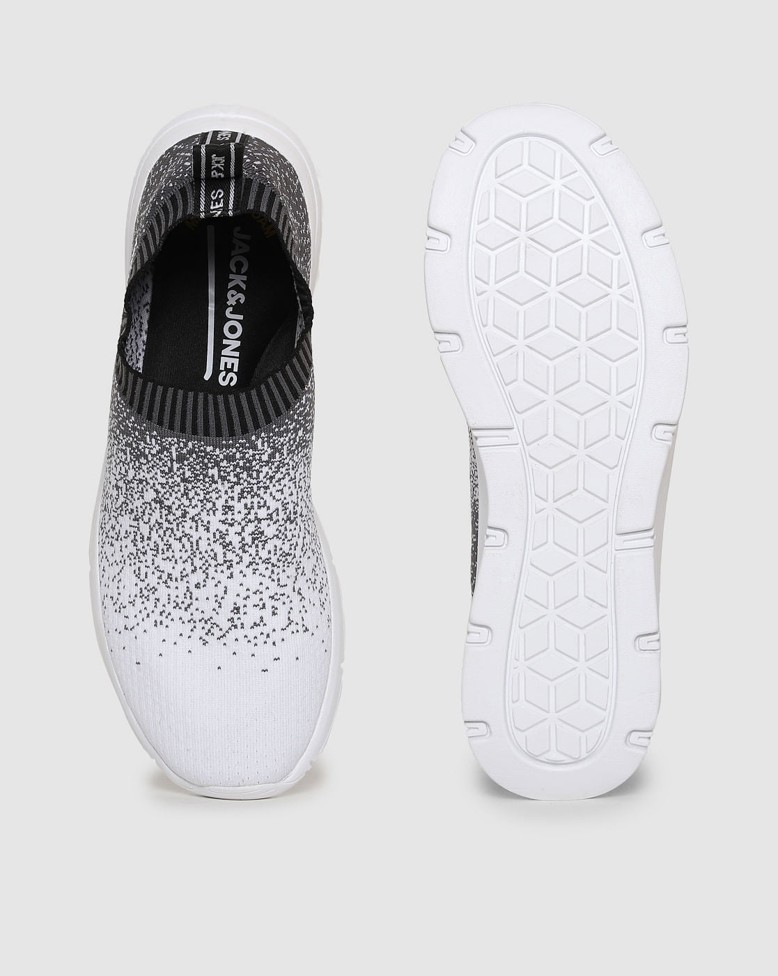 Grey Printed Slip On Sneakers
