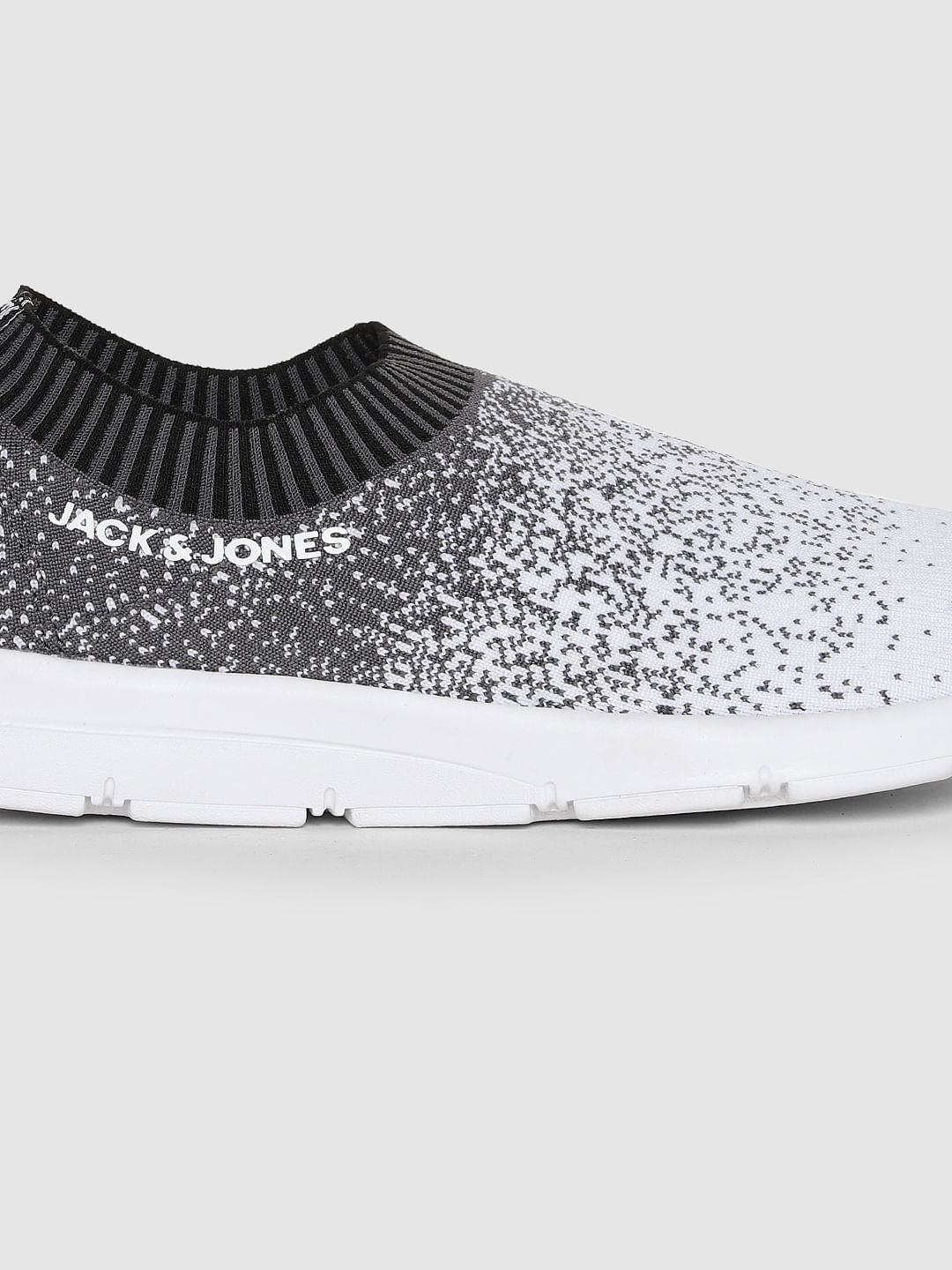 Grey Printed Slip On Sneakers