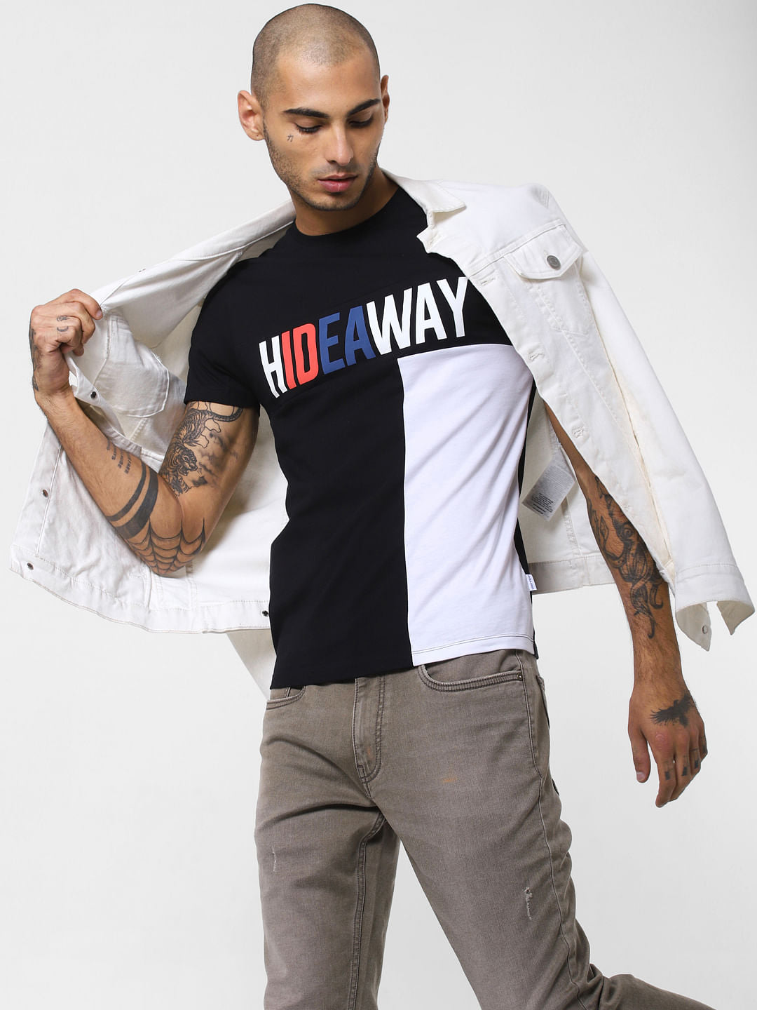 Black Monochrome Crew Neck T-shirt