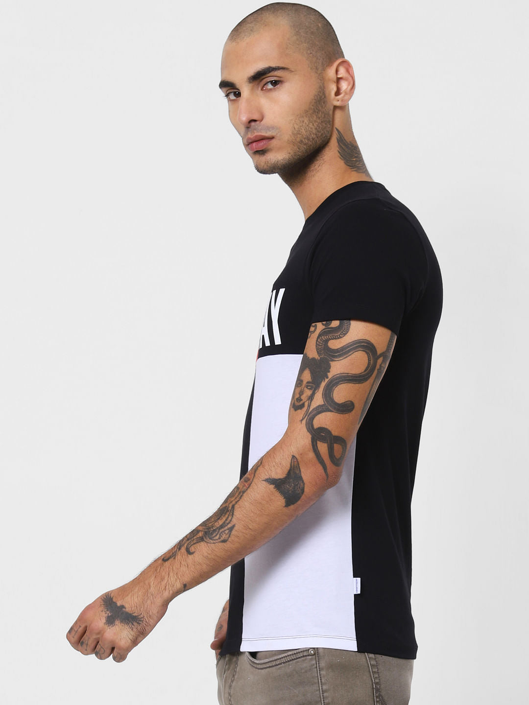 Black Monochrome Crew Neck T-shirt