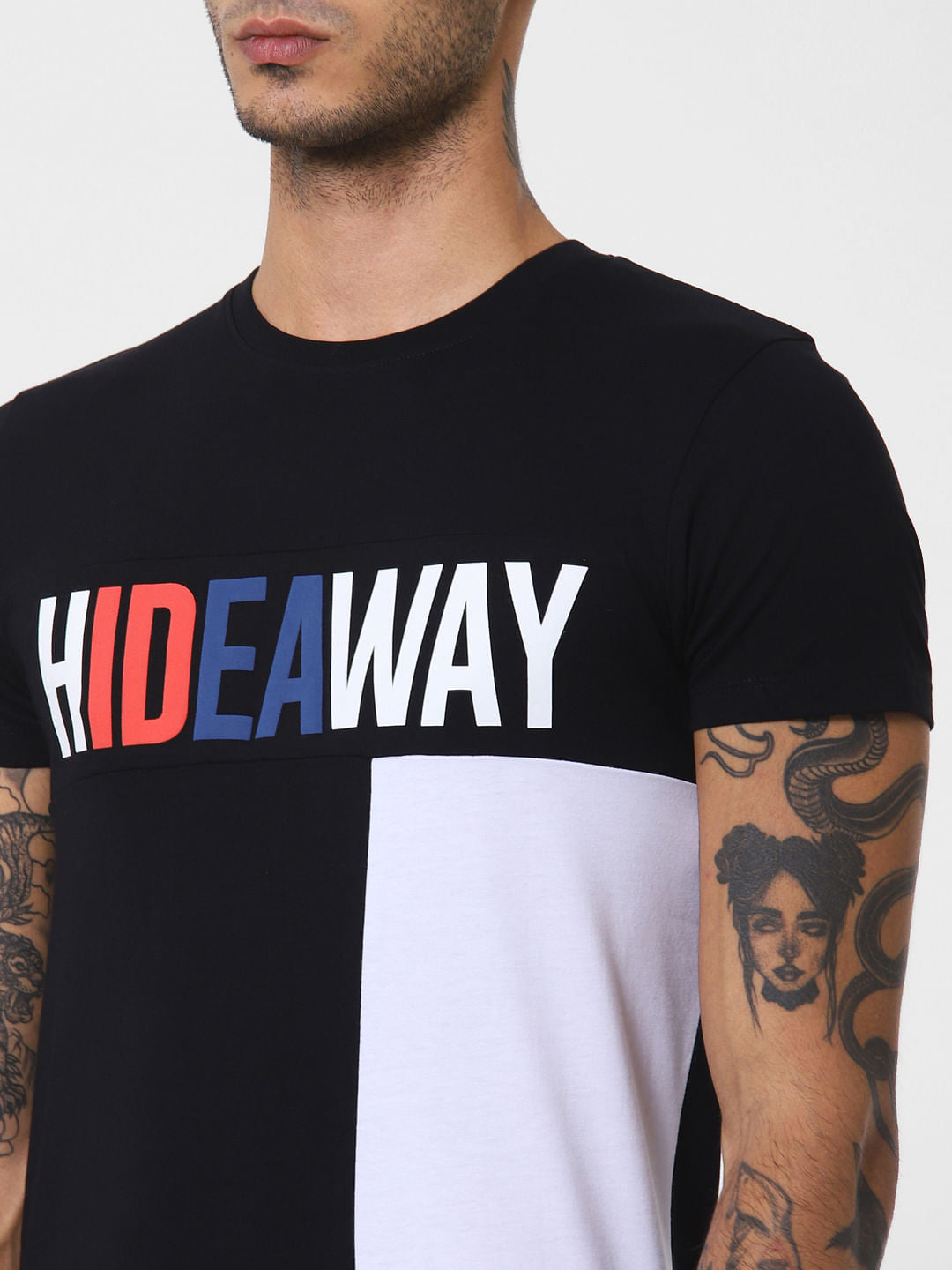 Black Monochrome Crew Neck T-shirt